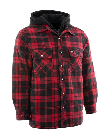 Quilted Red Buffalo Plaid with Hood